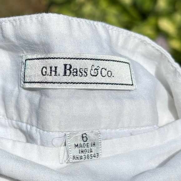 Vintage GH Bass & Co White and Black Floral Print Skirt - pristine cond - Size 6 - Picture 3 of 8